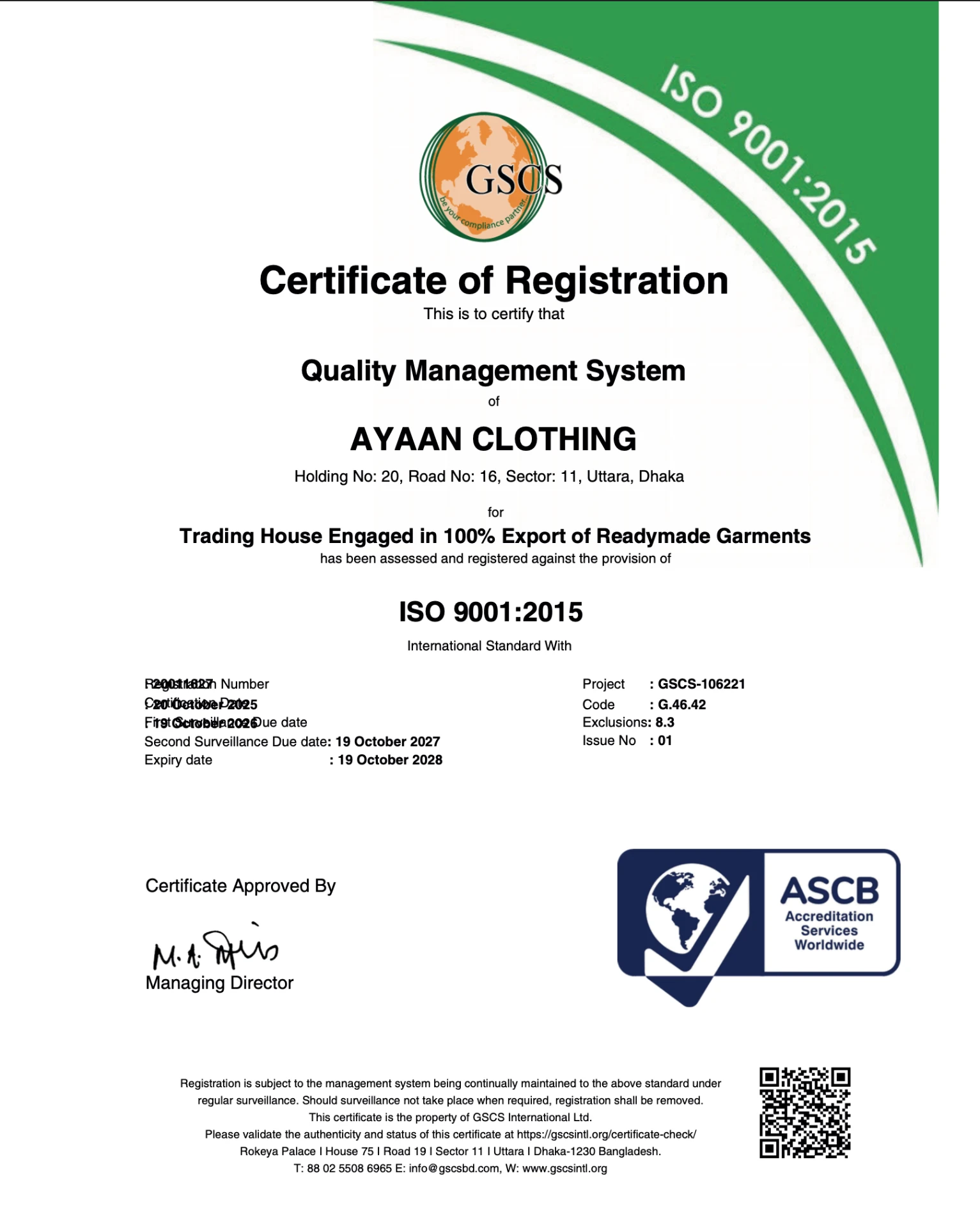 ISO 9001:2015 Certification